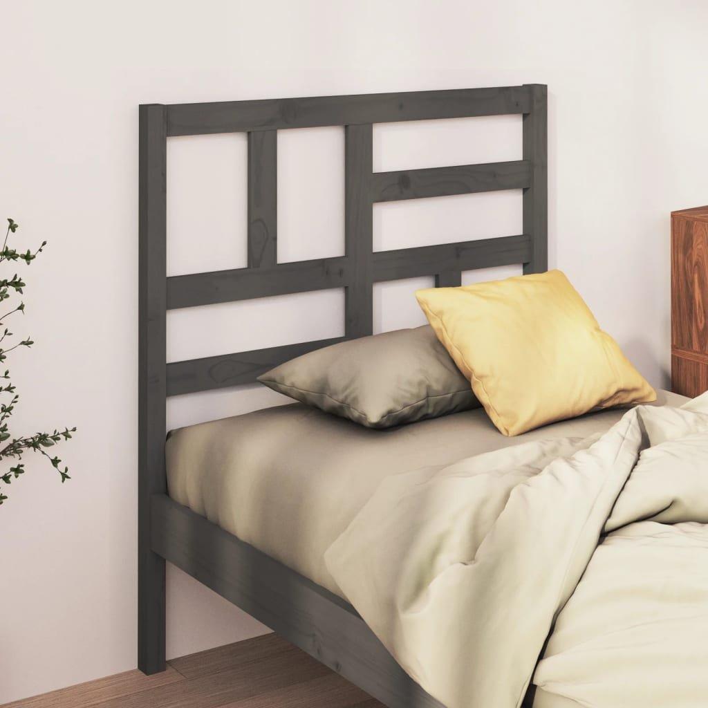 Bed Headboard Grey 81x4x104 cm Solid Wood Pine