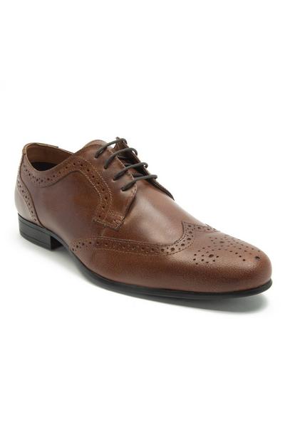 'Leeson' Formal Classic 4 Eyelet Wing Cap Brogue Shoes