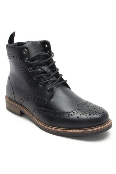 'Dixon' Formal Ankle Brogue Leather Boots
