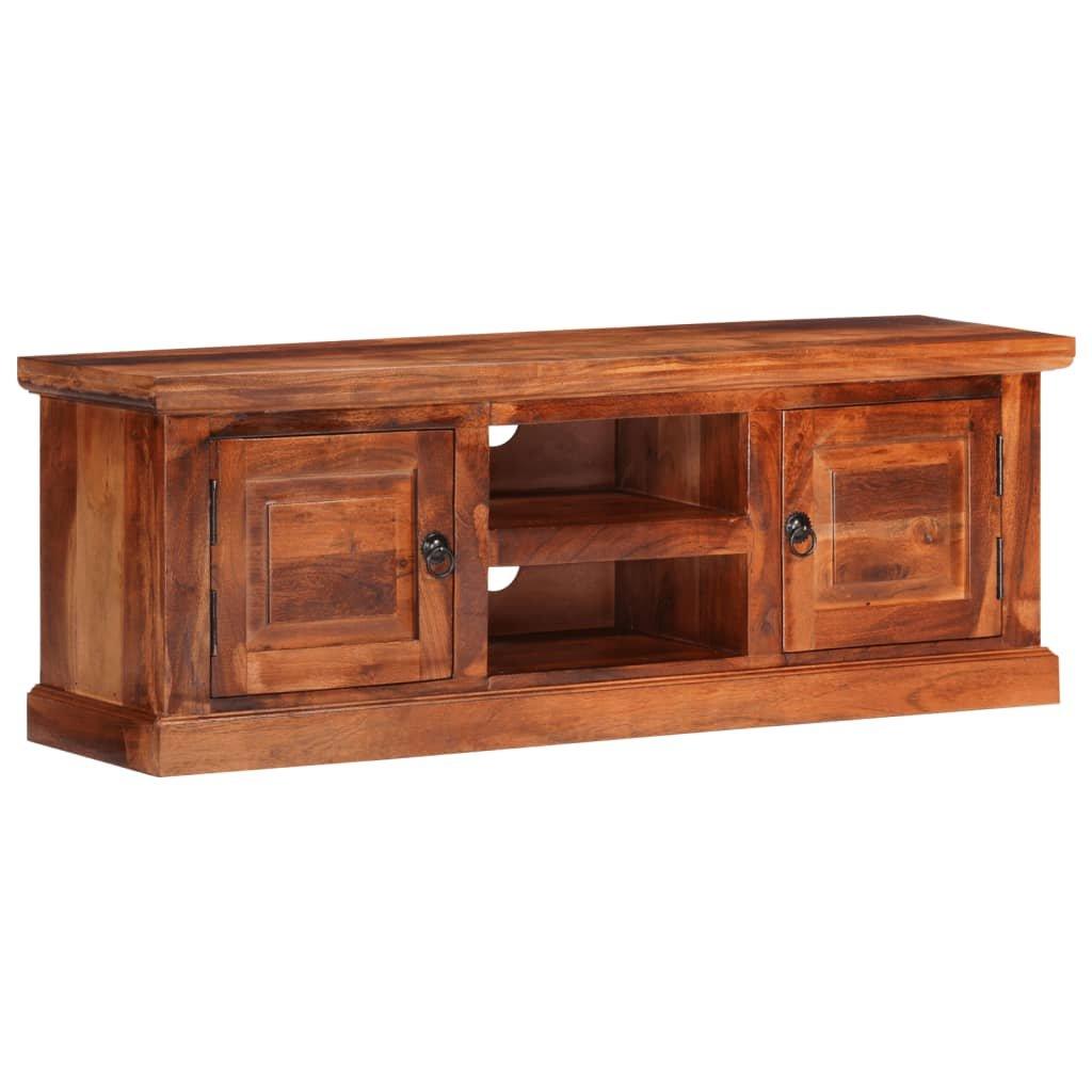 TV Cabinet with Doors 112x30x40 cm Solid Wood Acacia