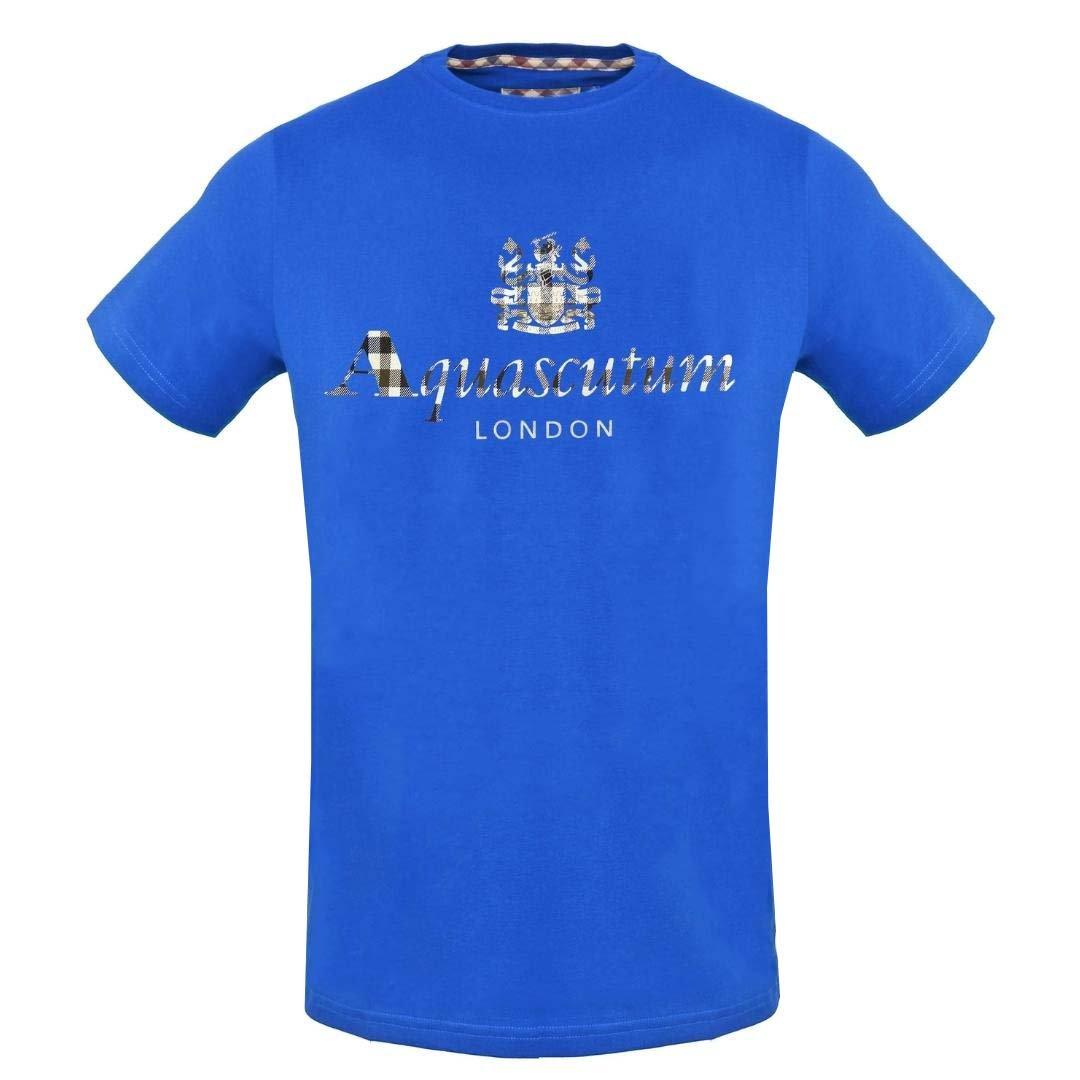classic check logo blue t-shirt