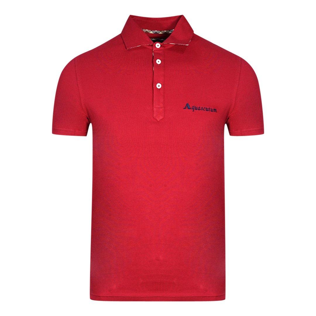 signature logo red polo shirt