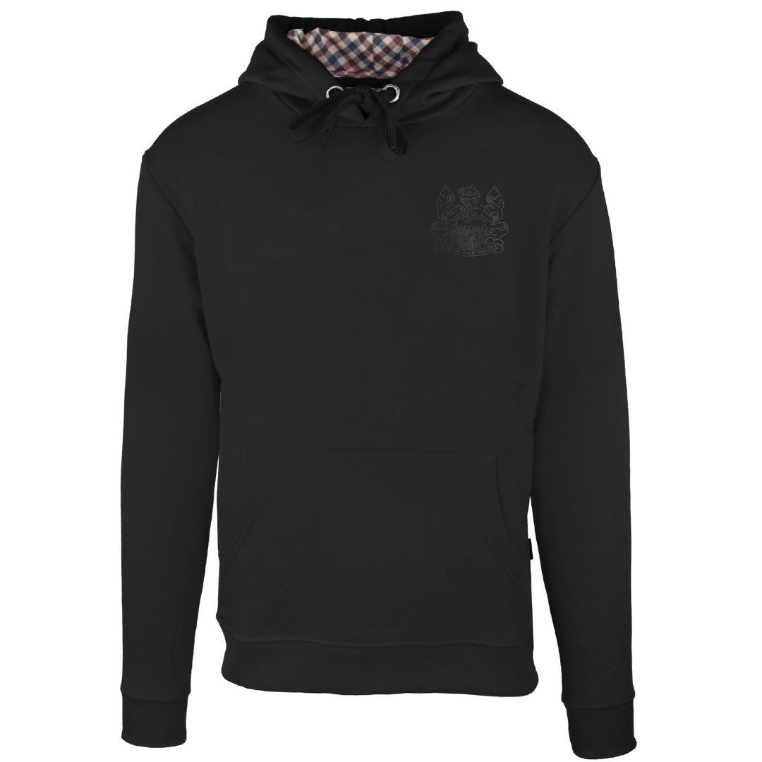 monotone aldis emblem logo black hoodie