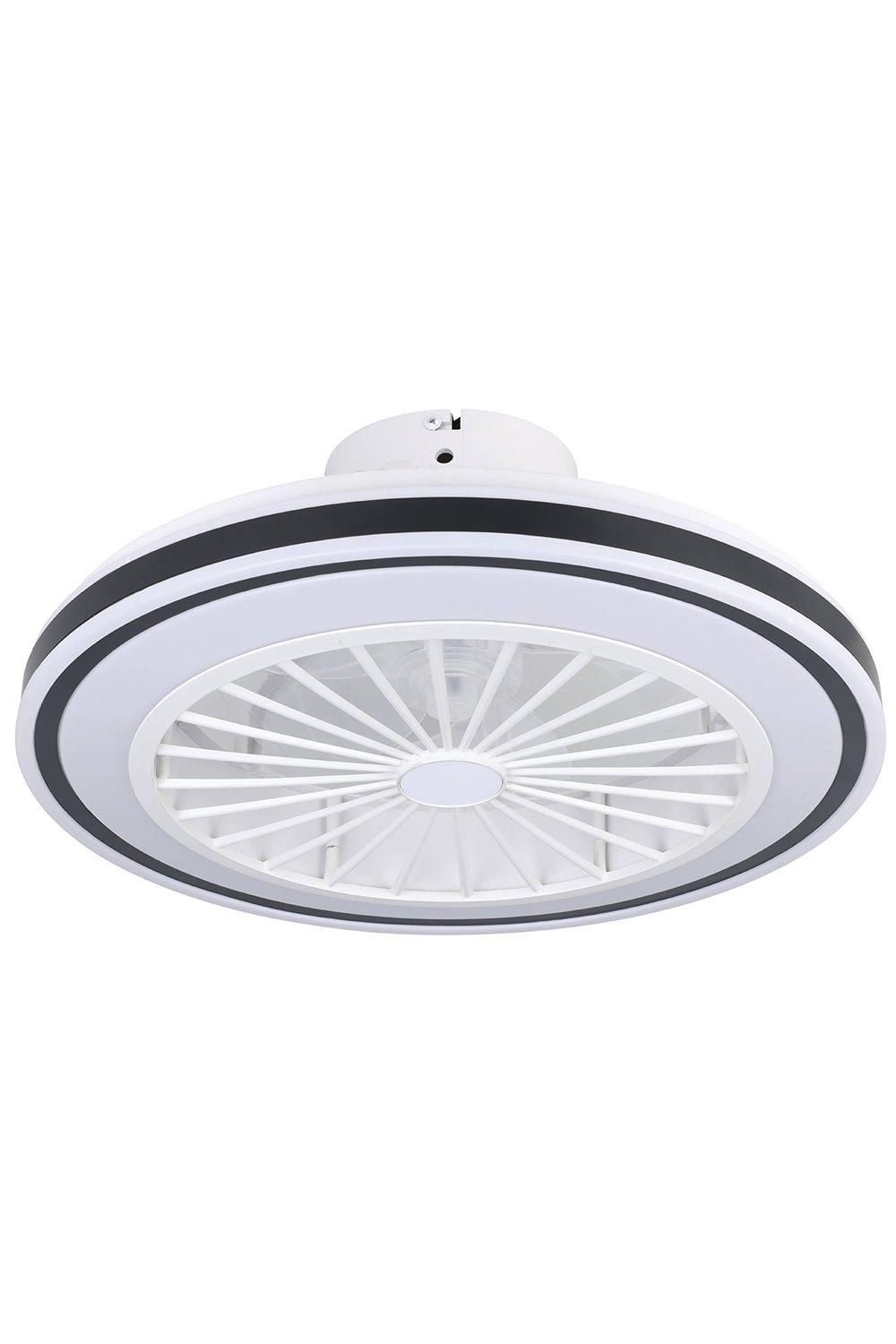 Almeria Compact White Ceiling Fan With Integrated LEDs