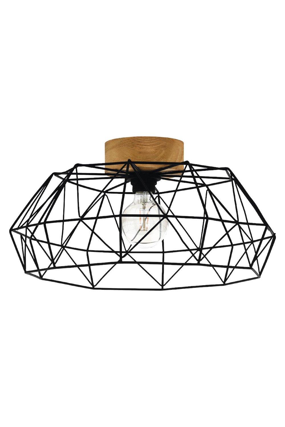 Padstow Natural Metal And Wood Ceiling Light