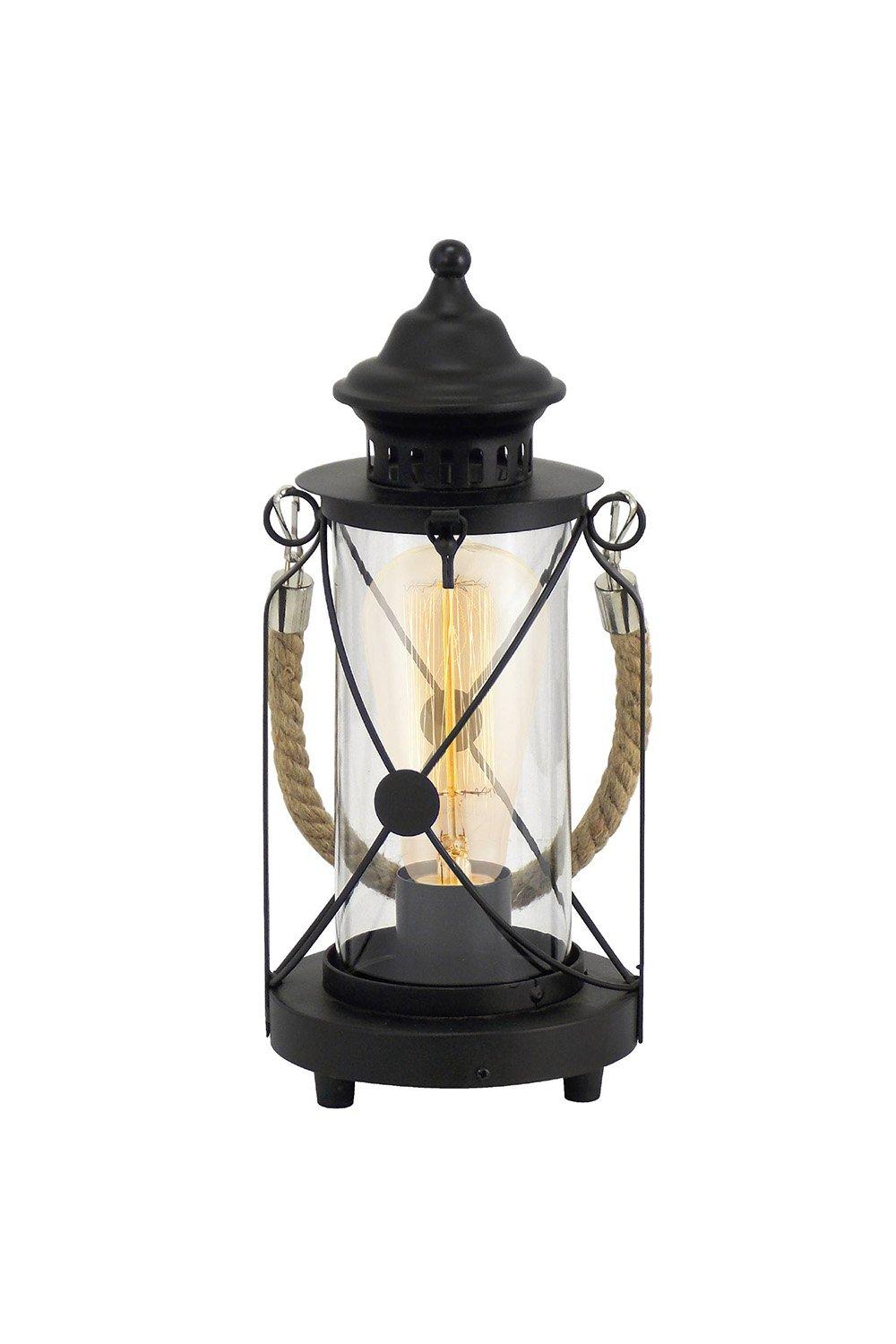 Bradford Clear Glass And Metal Lantern Table Lamp