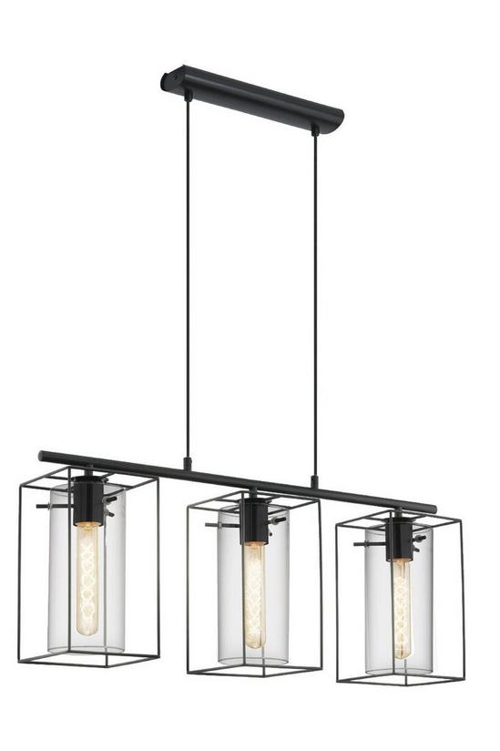 Eglo Loncino Smoke And  Glass And Metal 3 Light Ceiling Fitting 1