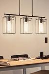 Eglo Loncino Smoke And  Glass And Metal 3 Light Ceiling Fitting thumbnail 2