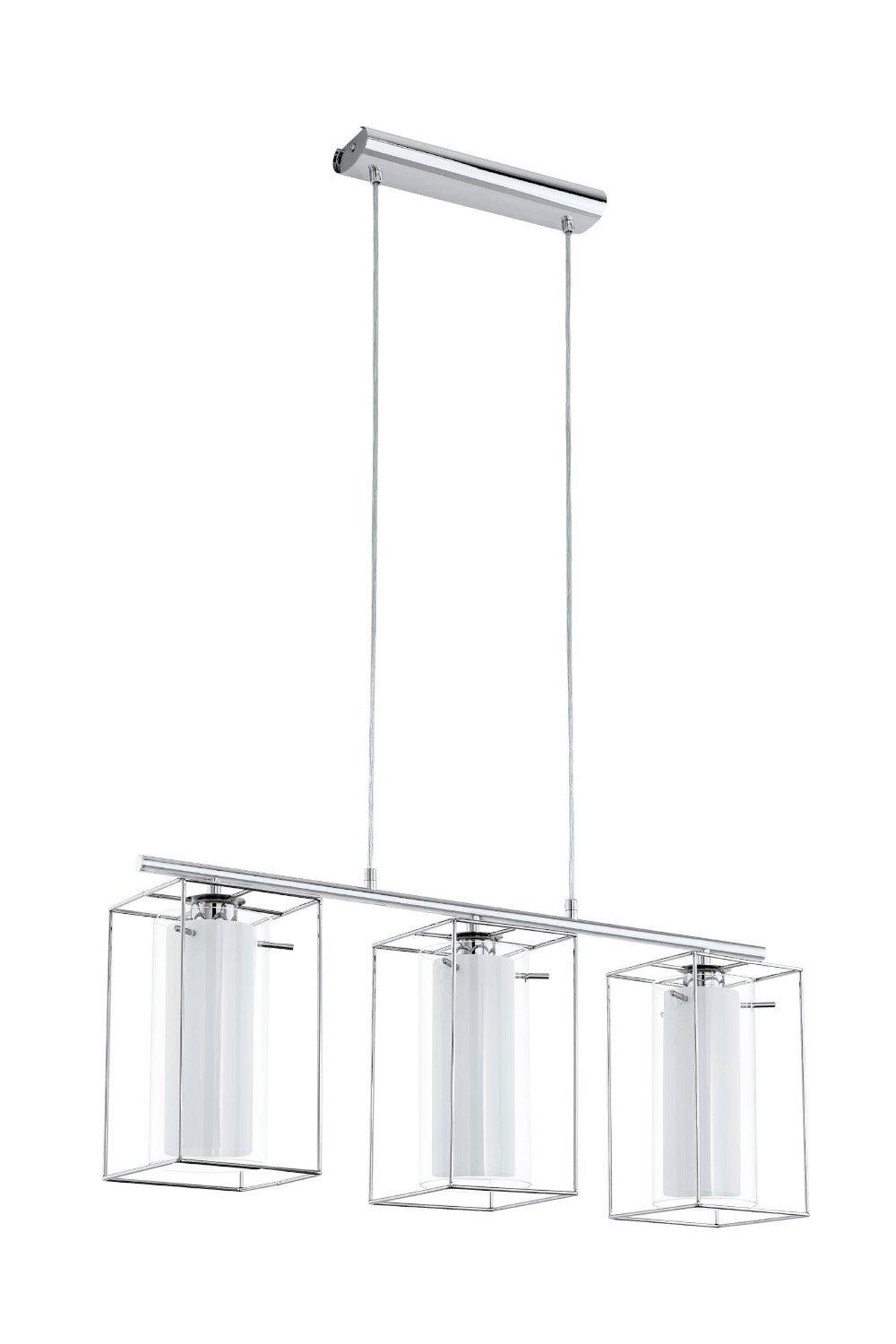 Loncino Chrome Glass And Metal 3 Light Ceiling Fitting