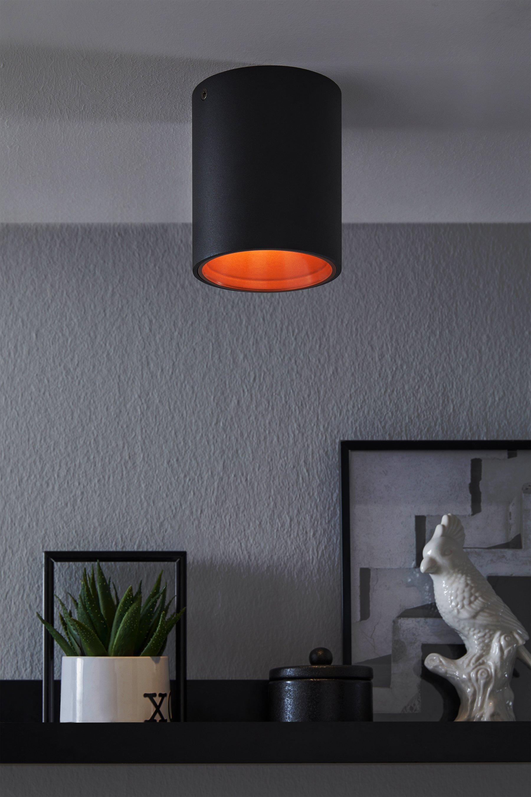 Polasso Cylindrical Black/Copper LED Ceiling Light