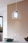 Eglo Rocamar Chrome Glass And Metal 1 Light Ceiling Pendant thumbnail 2