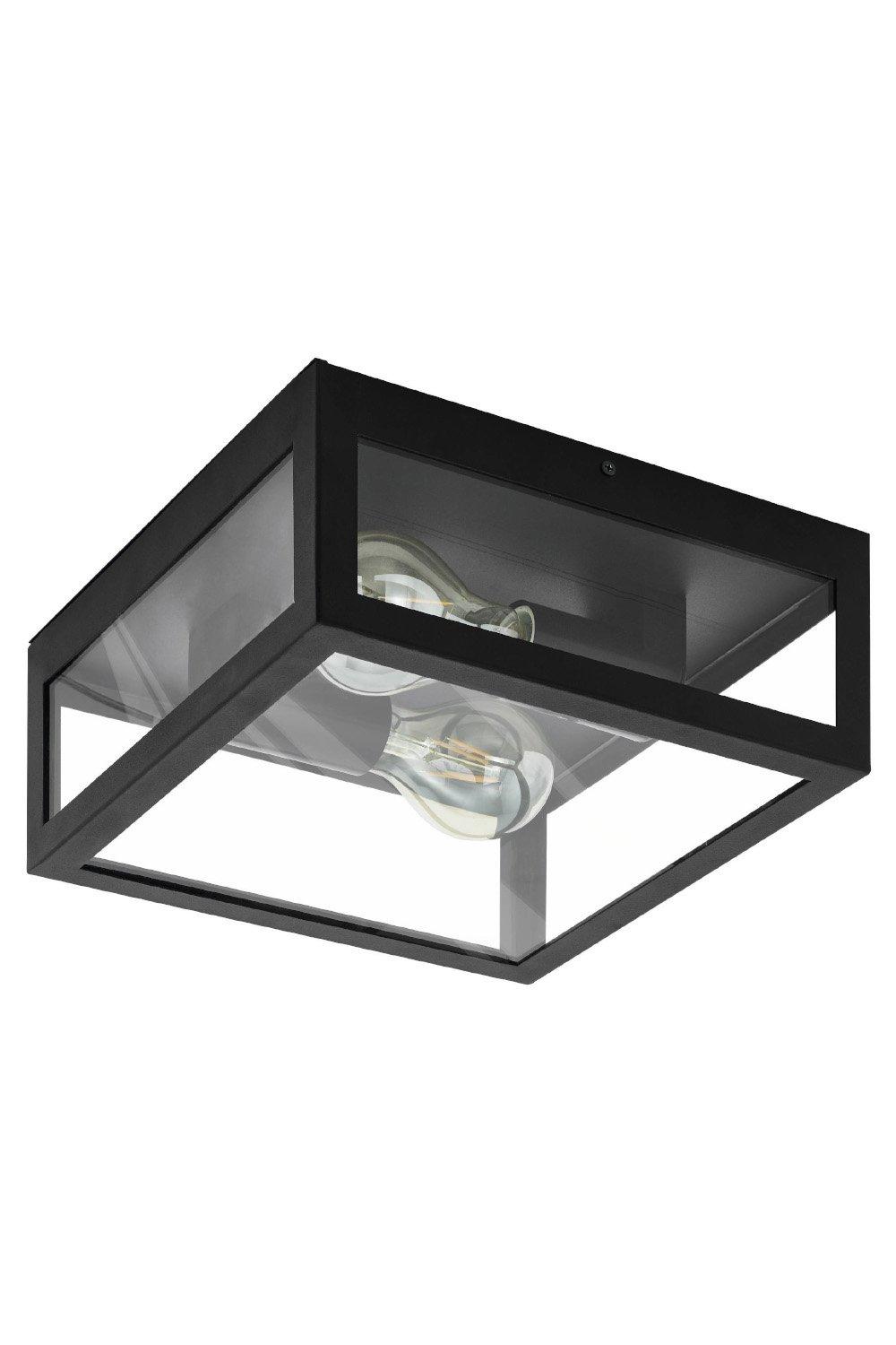 Amezola  Clear Metal And Glass IP44 Bathroom or Outdoor Wall or Ceiling Light