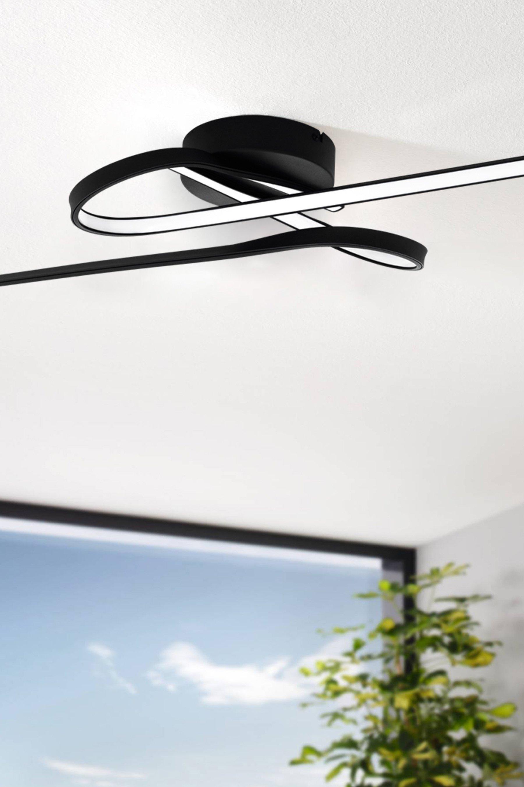 Photos - Floodlight / Street Light EGLO Selvina 1 LED Contemporary Flush Black Ceiling Light 