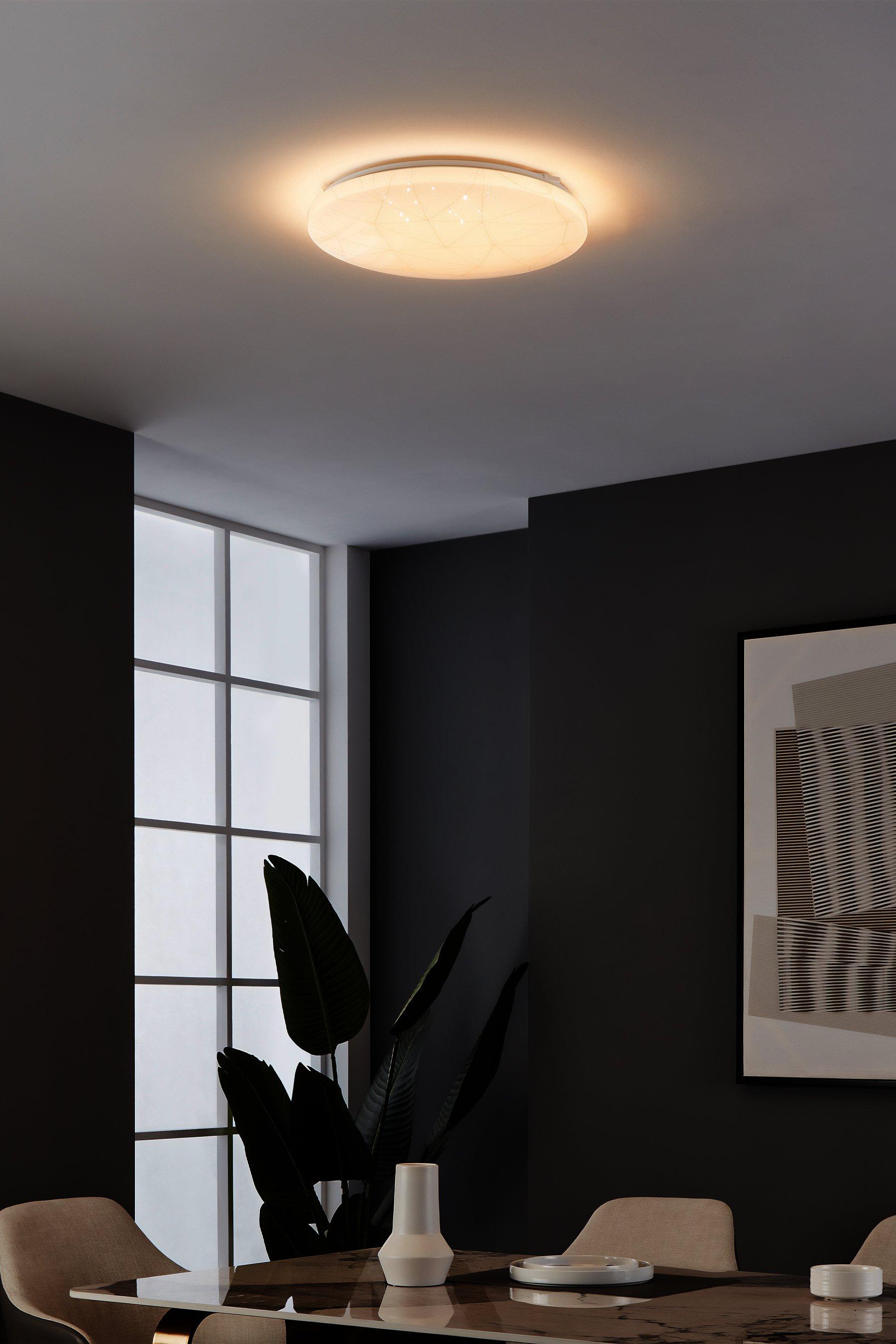 Rende LED Round Flush Ceiling Light With Geometric Motif