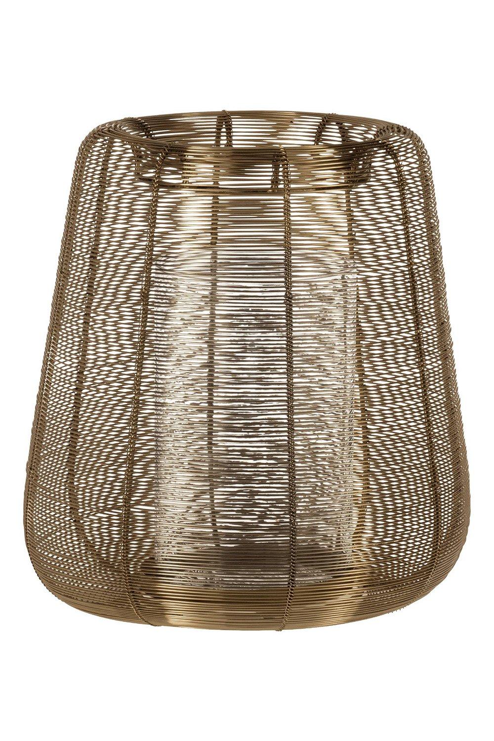 Hagony Candleholder With Gold Wireframe Bowl