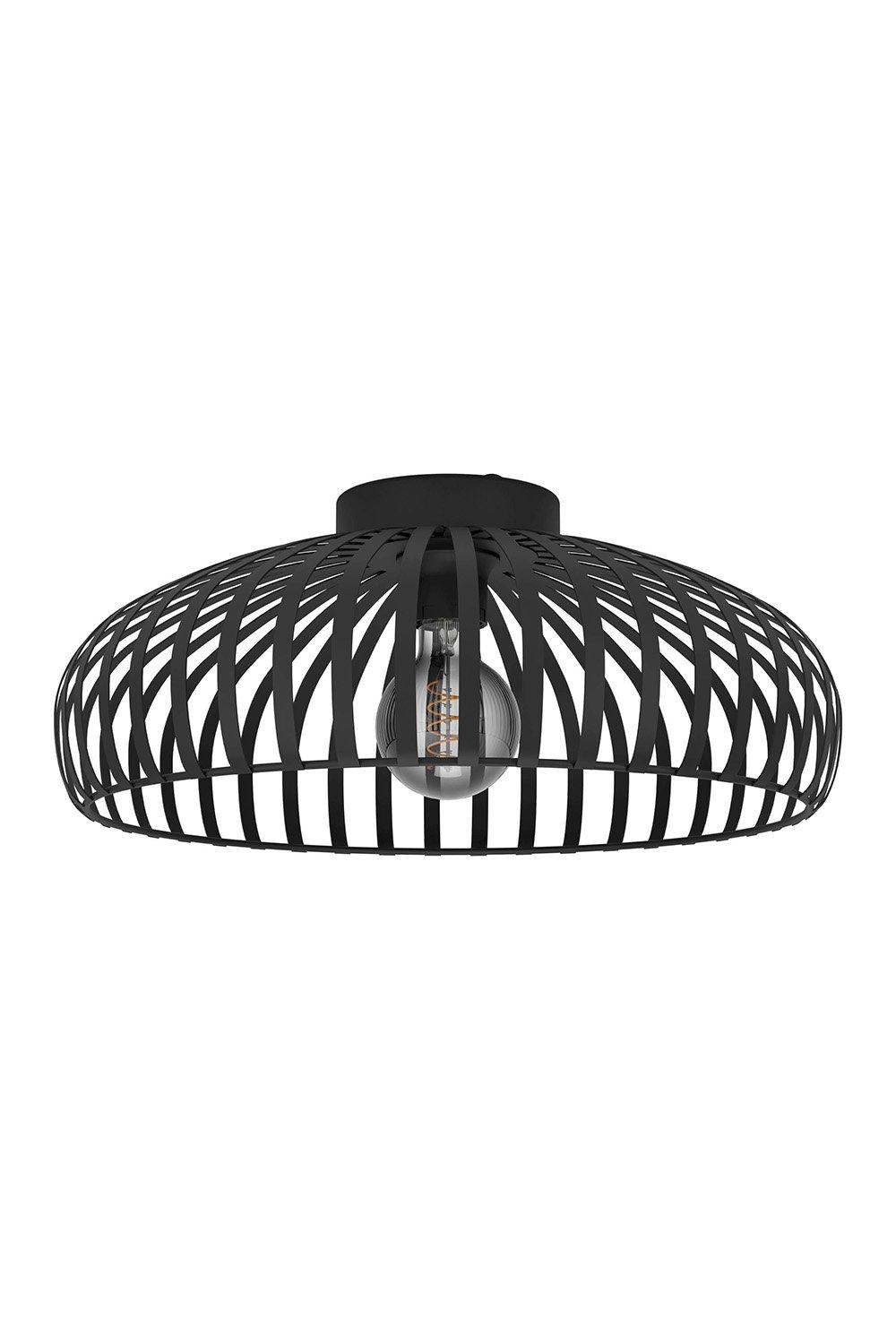 Mogano 3 Wireframe Black Flush Ceiling Light [?]: 43 cm