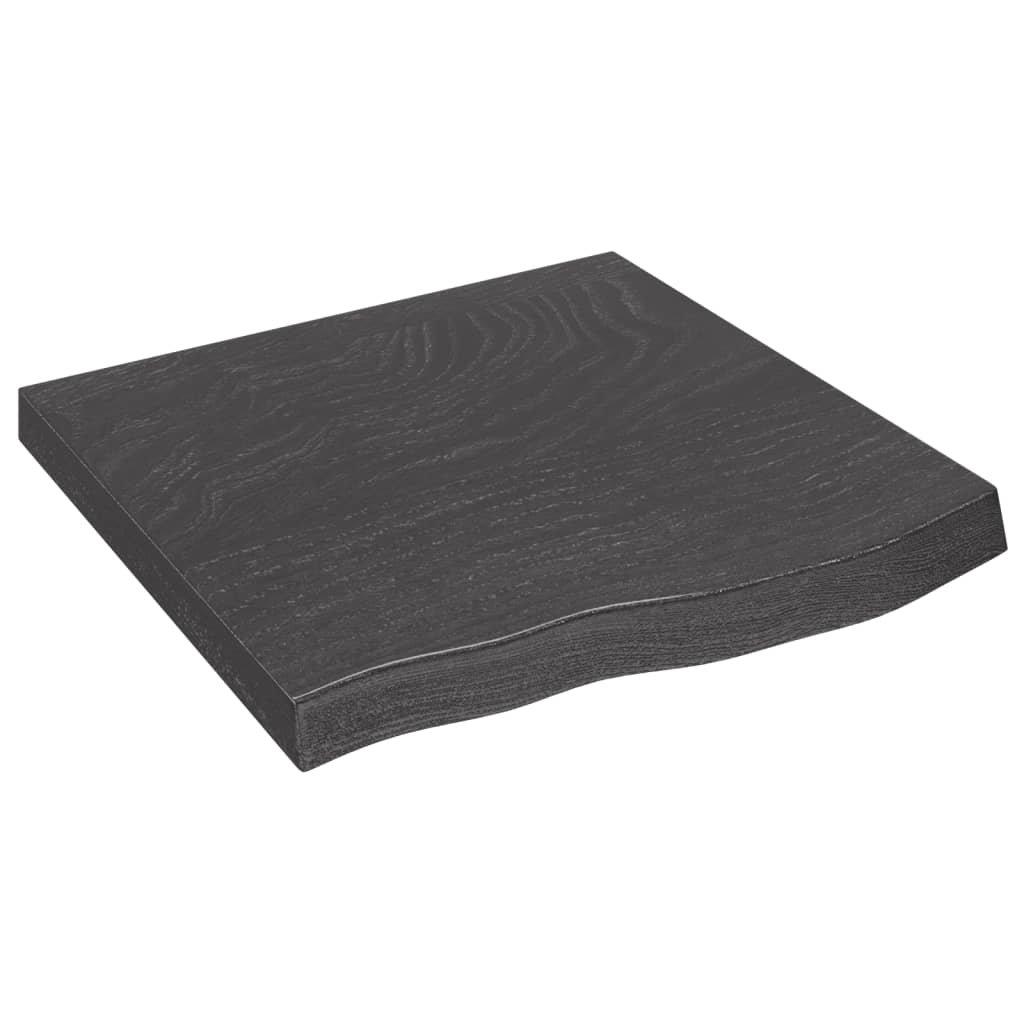 Wall Shelf Dark Grey 60x60x(2-6) cm Treated Solid Wood Oak