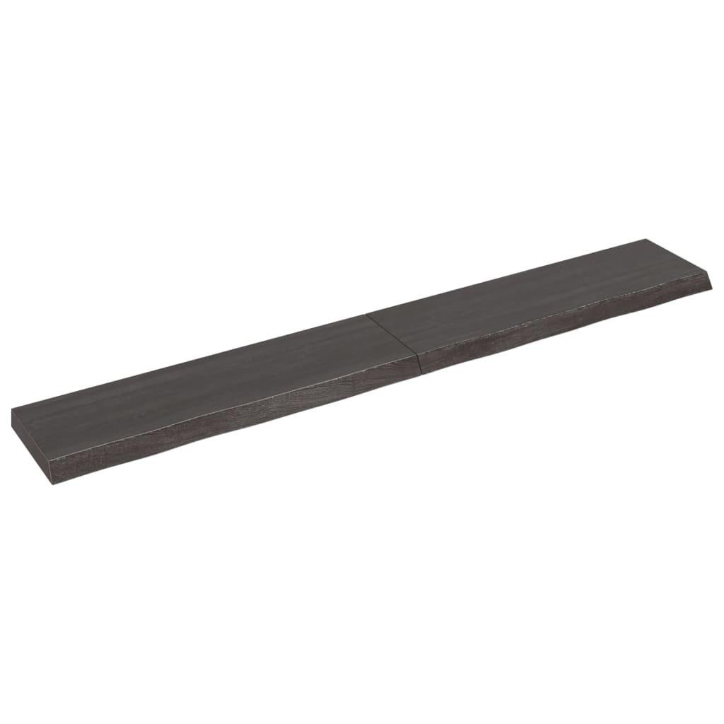 Wall Shelf Dark Grey 200x30x(2-6) cm Treated Solid Wood Oak