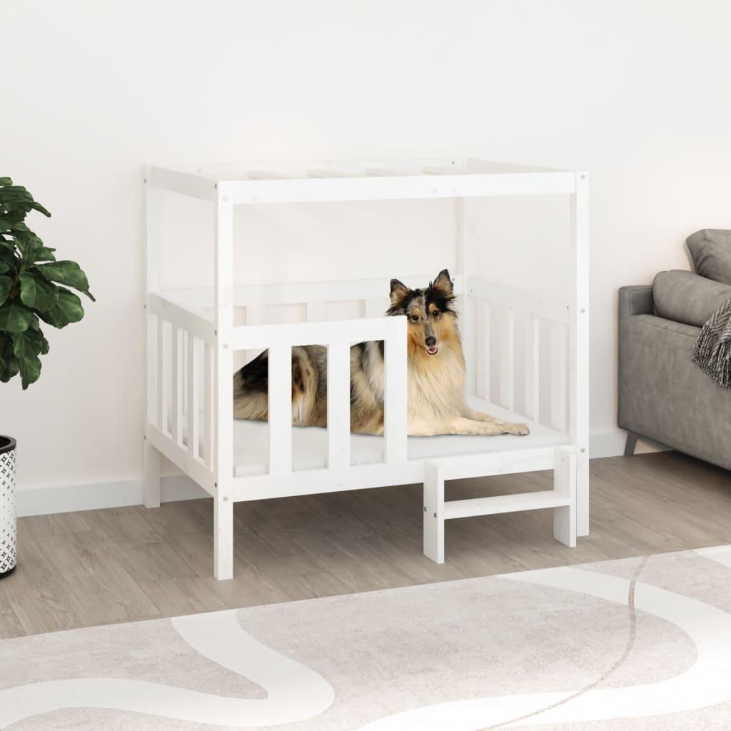 Dog Bed White 105.5x83.5x100 cm Solid Wood Pine