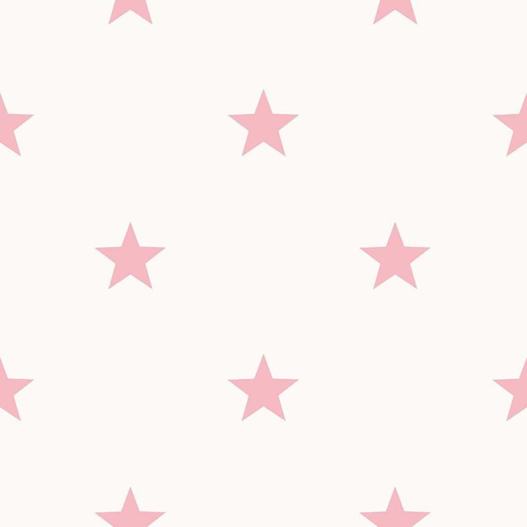 Noordwand Wallpaper Friends & Coffee Little Stars Pink and White