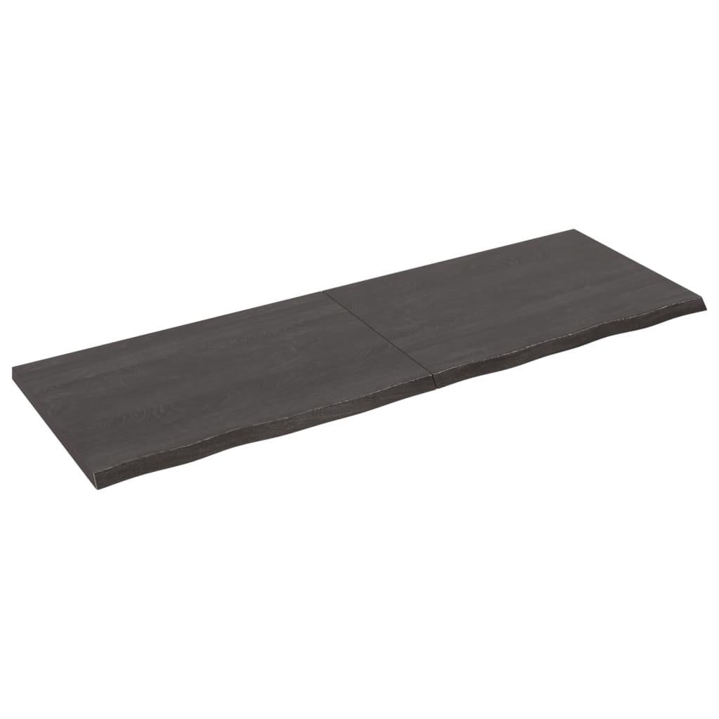 Wall Shelf Dark Grey 180x60x(2-4) cm Treated Solid Wood Oak