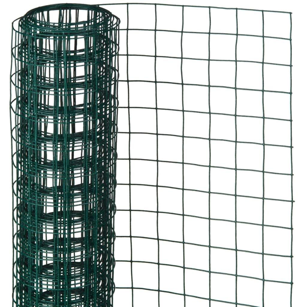 Nature Wire Mesh Square 0.5x2.5 m 13 mm Plastic Coated Steel Green