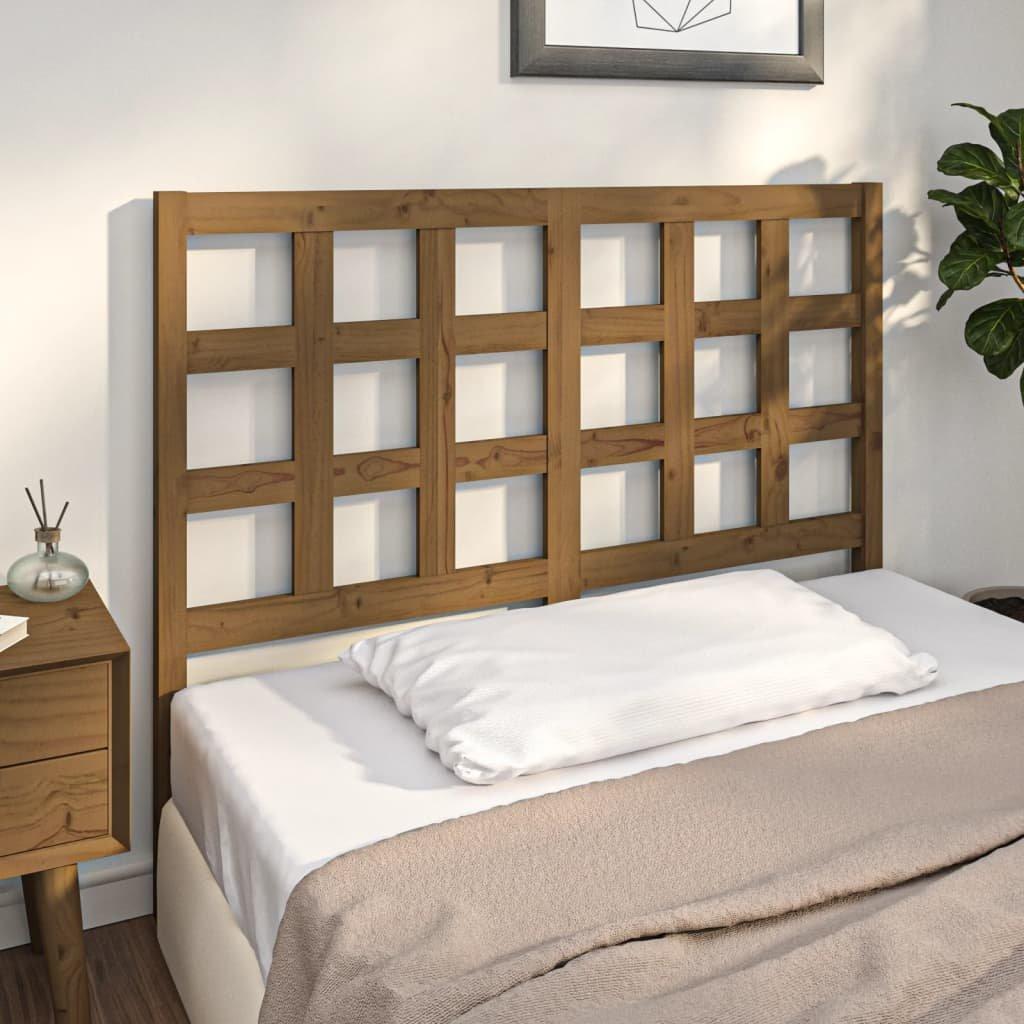 Bed Headboard Honey Brown 125.5x4x100 cm Solid Wood Pine