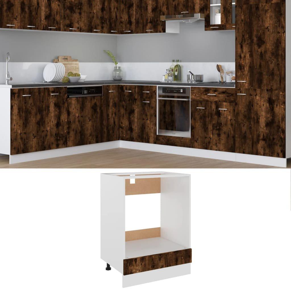 Oven Cabinet Smoked Oak 60x46x81.5 cm Engineered Wood
