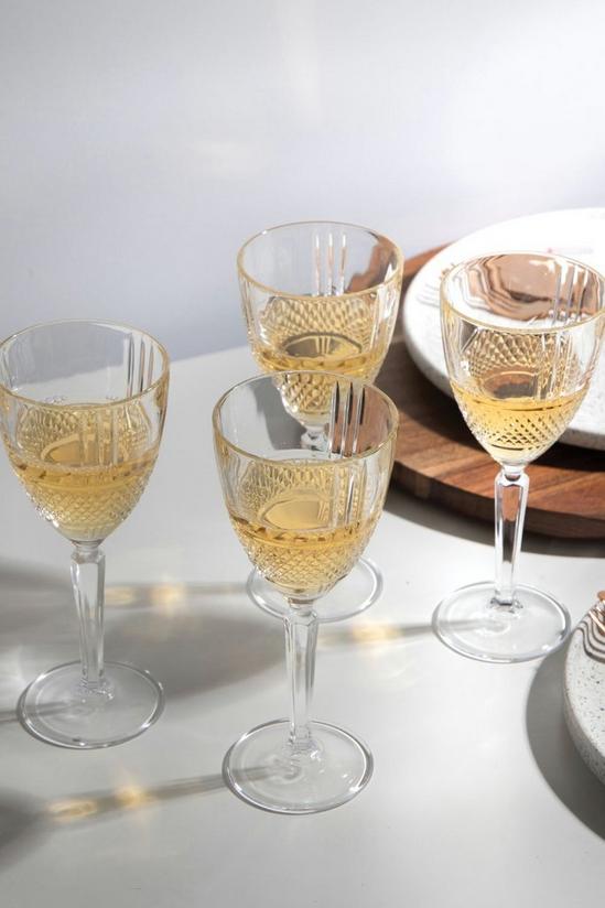 Crystal Cocktail Glasses with Spears Design, Set of Four
