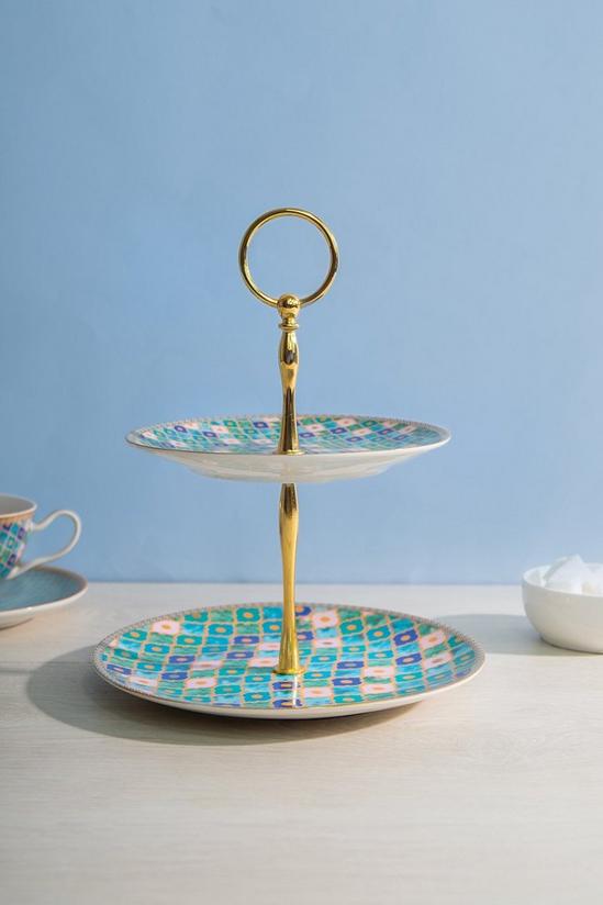 Maxwell & Williams Teas & C's Kasbah Mint Two Tiered Cup Cakes Stand 2