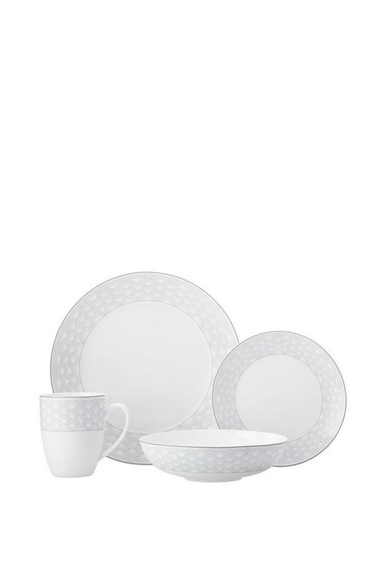 Maxwell & Williams Harlequin Coupe 16 Piece Grey Edged Dinner Set 2
