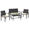 Rattantree Minimalist 4 Pieces Garden Furniture Set with Armchairs, Loveseat and Table thumbnail 1