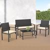 Rattantree Minimalist 4 Pieces Garden Furniture Set with Armchairs, Loveseat and Table thumbnail 6