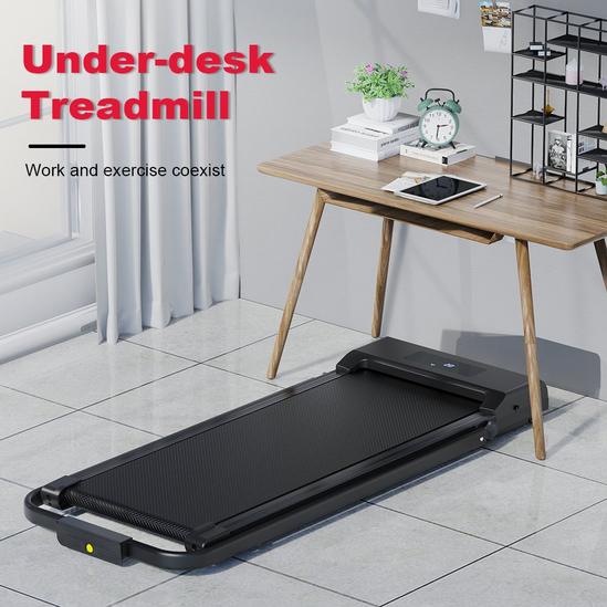 Rattantree 2-In-1 Folding Treadmill with Handrest Under Desk Walking Pad for Home&Office(Black) 2