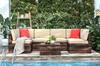 Rattantree 6 Seater Garden Furniture Set,Wicker Weave Corner Sofa Seat Glass Coffee Table Conversation Set With Cushions and Pillows For Lawn Backyard Poolside thumbnail 1