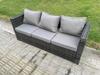 Fimous 8 Seater Outdoor Rattan Sofa Set Adjustable Lifting Side Tables Chairs Footstool thumbnail 4