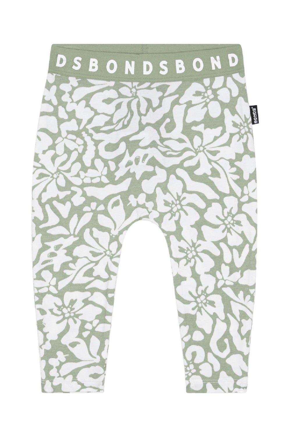 Pale Pink and Green Tropical Fern Long Yoga Pants / Leggings with Whit –  Ori Active