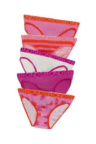 Bonds Girls' Bikini Briefs 5-Pack - Multi