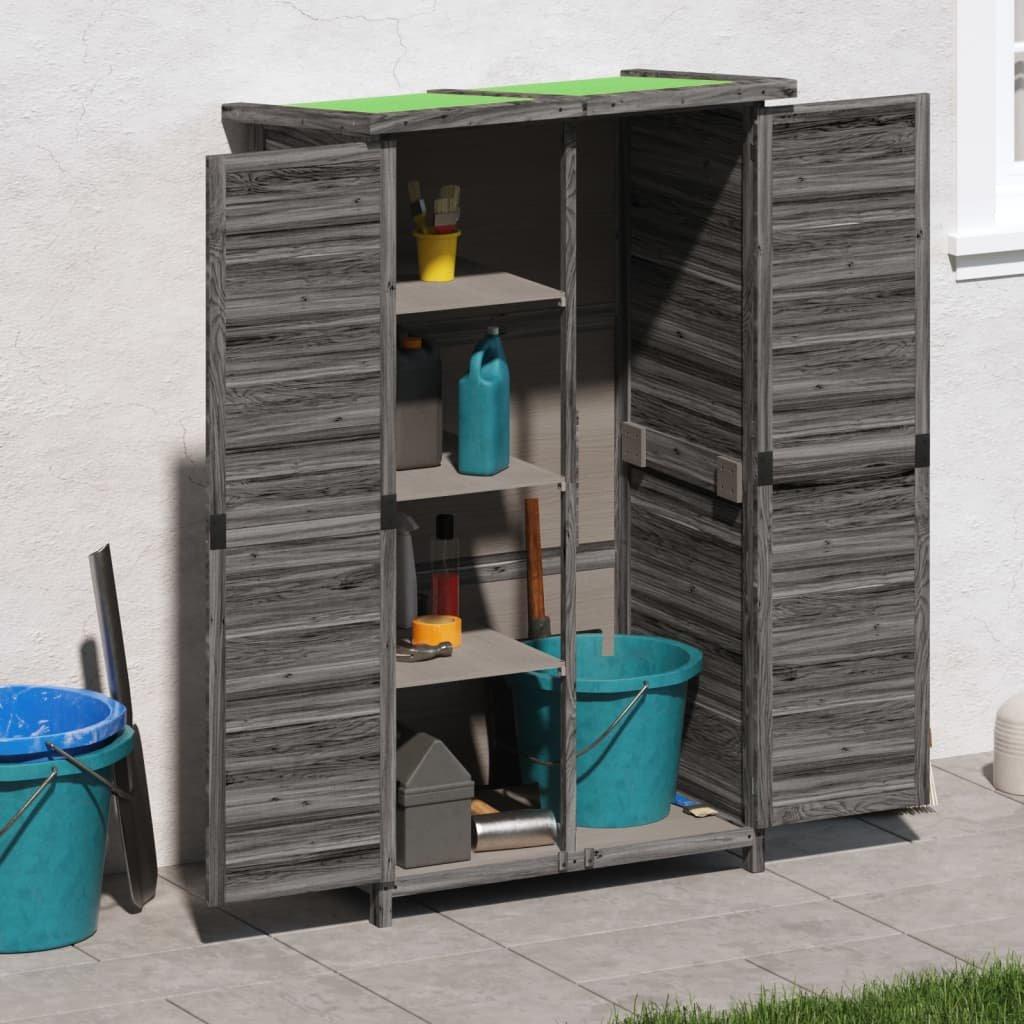 Garden Tool Shed Grey 83x57x140 cm Solid Wood Pine