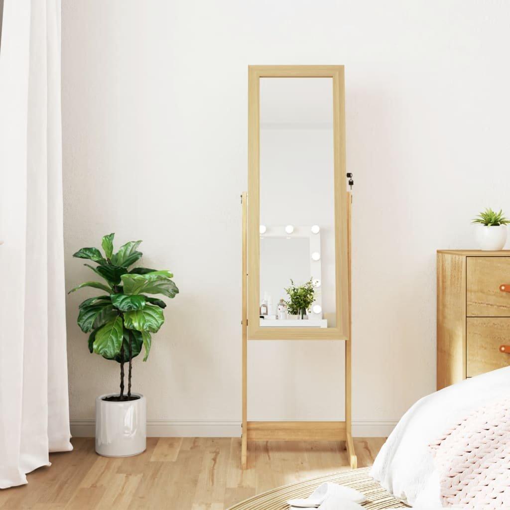 Mirror Jewellery Cabinet with LED Lights Free Standing