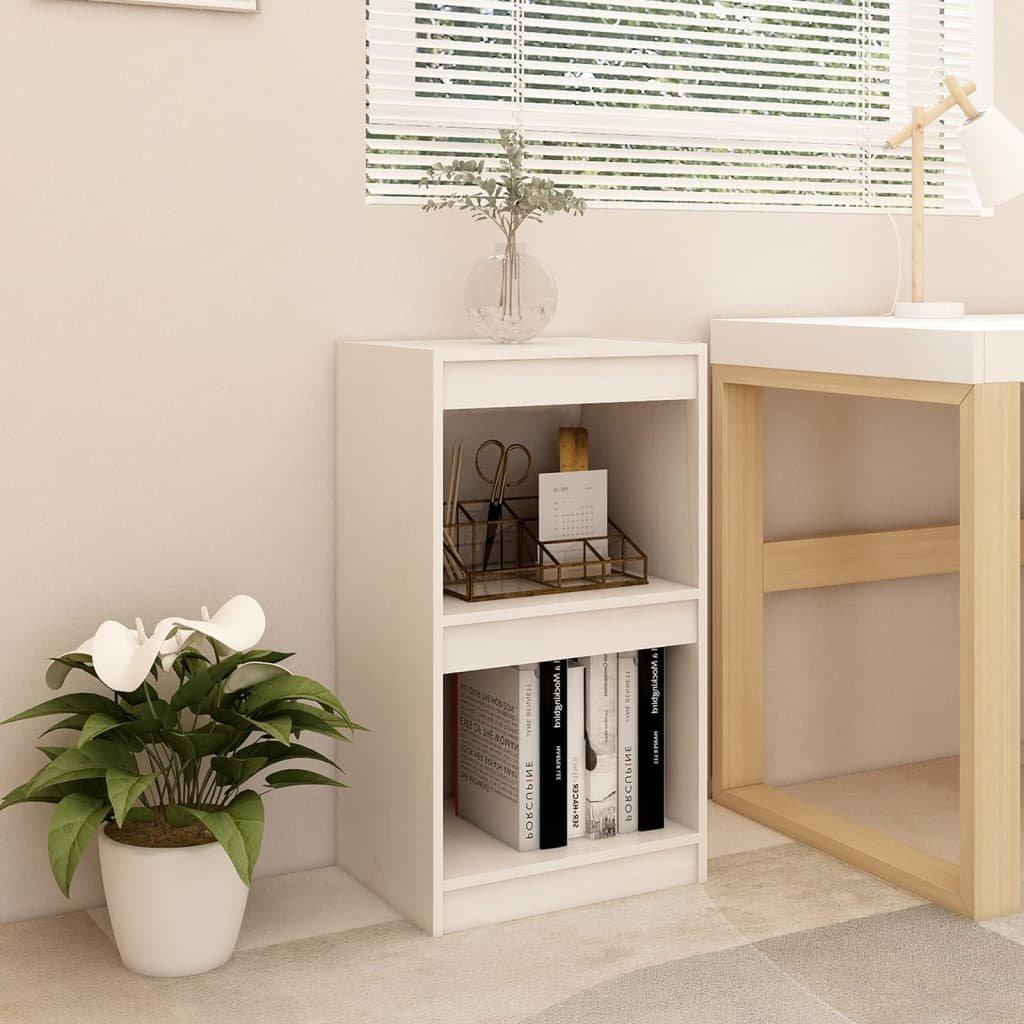 Book Cabinet White 40x30x71.5 cm Solid Pinewood