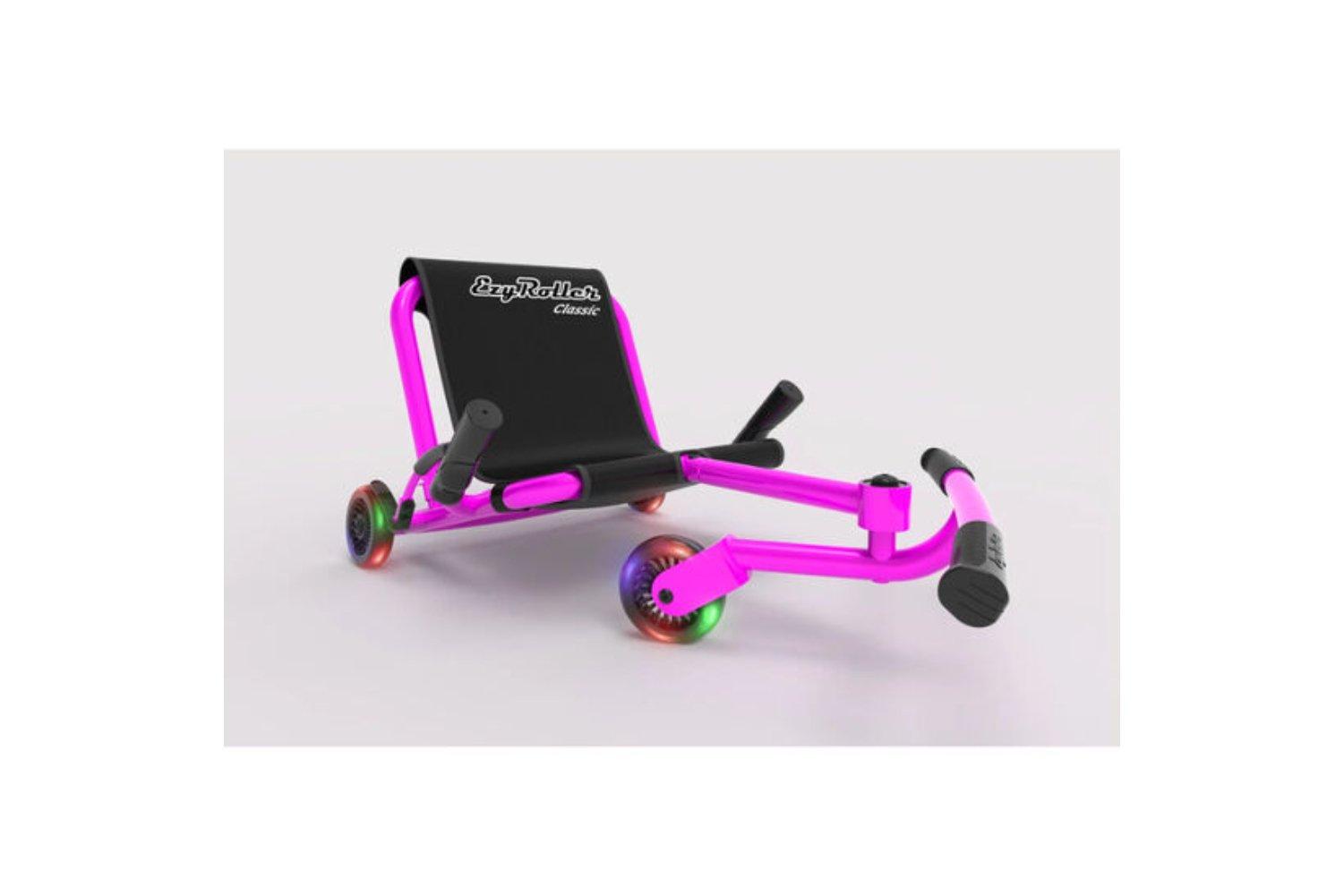 EzyRoller Classic Ride-On Kart with LED Wheels - Pink