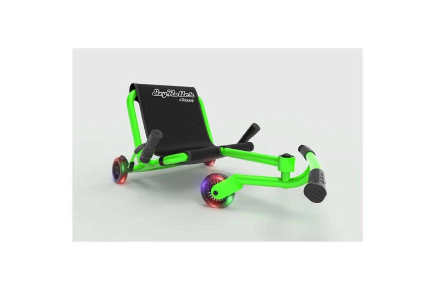 EzyRoller Classic Ride-On Kart with LED Wheels - Green