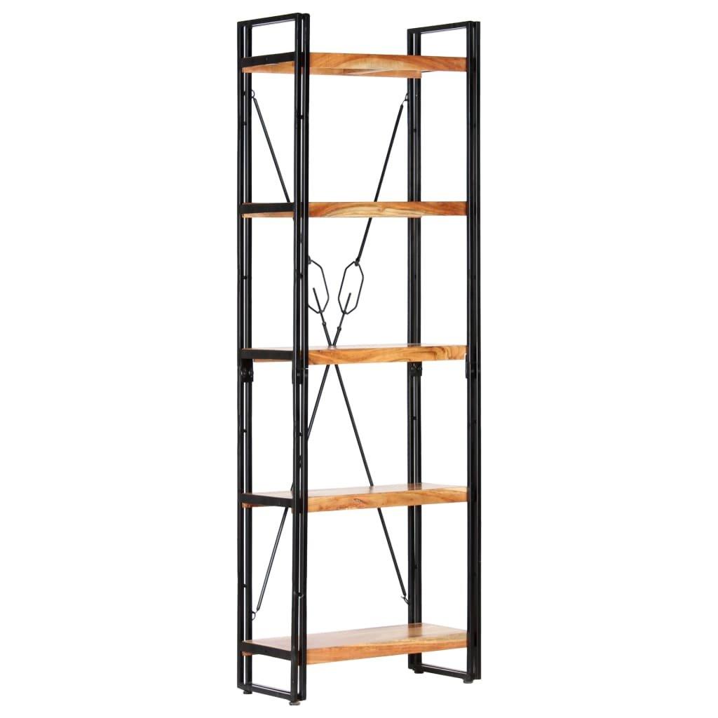 5-Tier Bookcase 60x30x180 cm Solid Acacia Wood