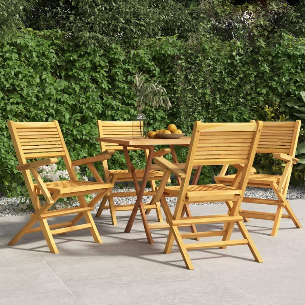 Folding Garden Chairs 4 pcs 55x62x90 cm Solid Wood Teak