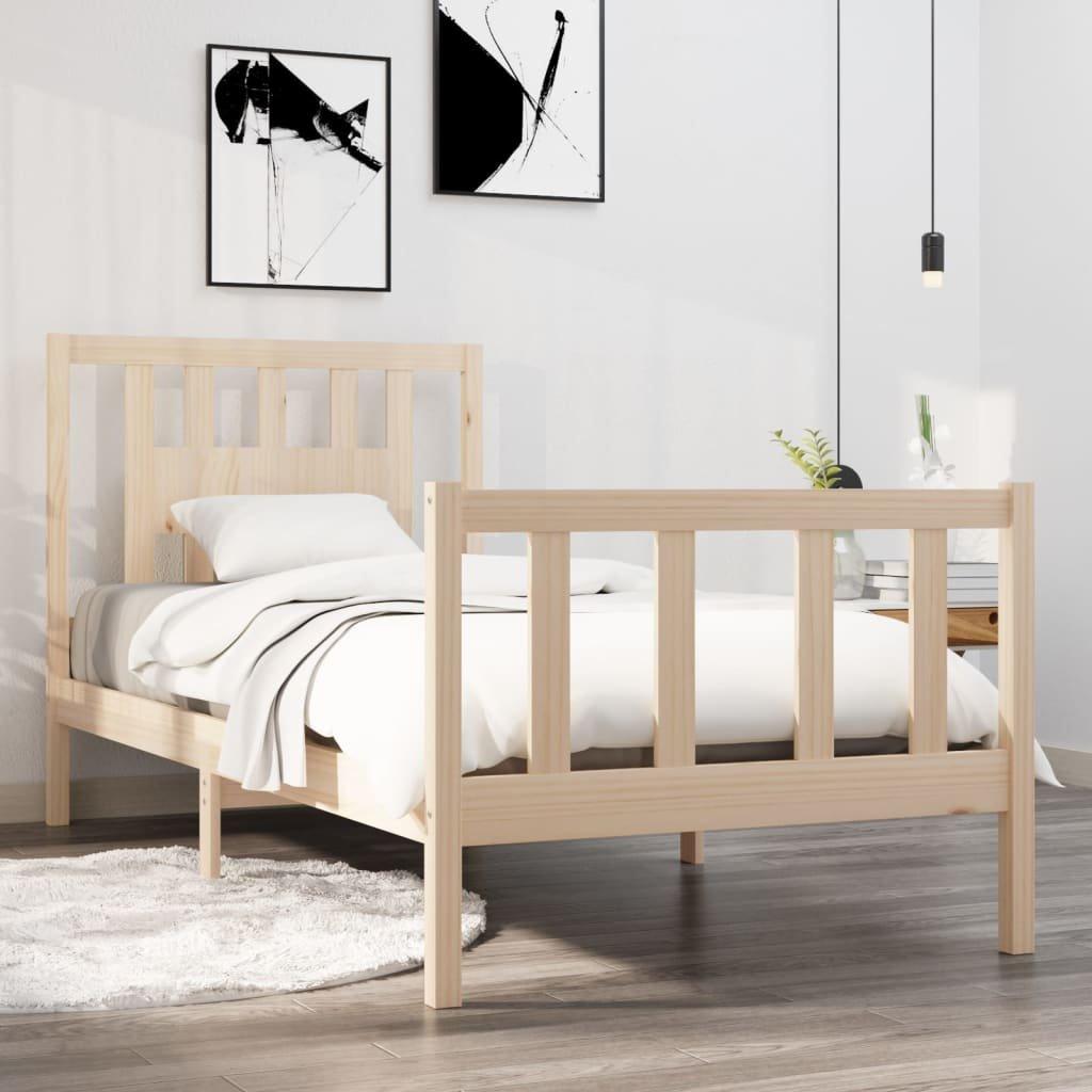 Bed Frame Solid Wood 90x190 cm Single