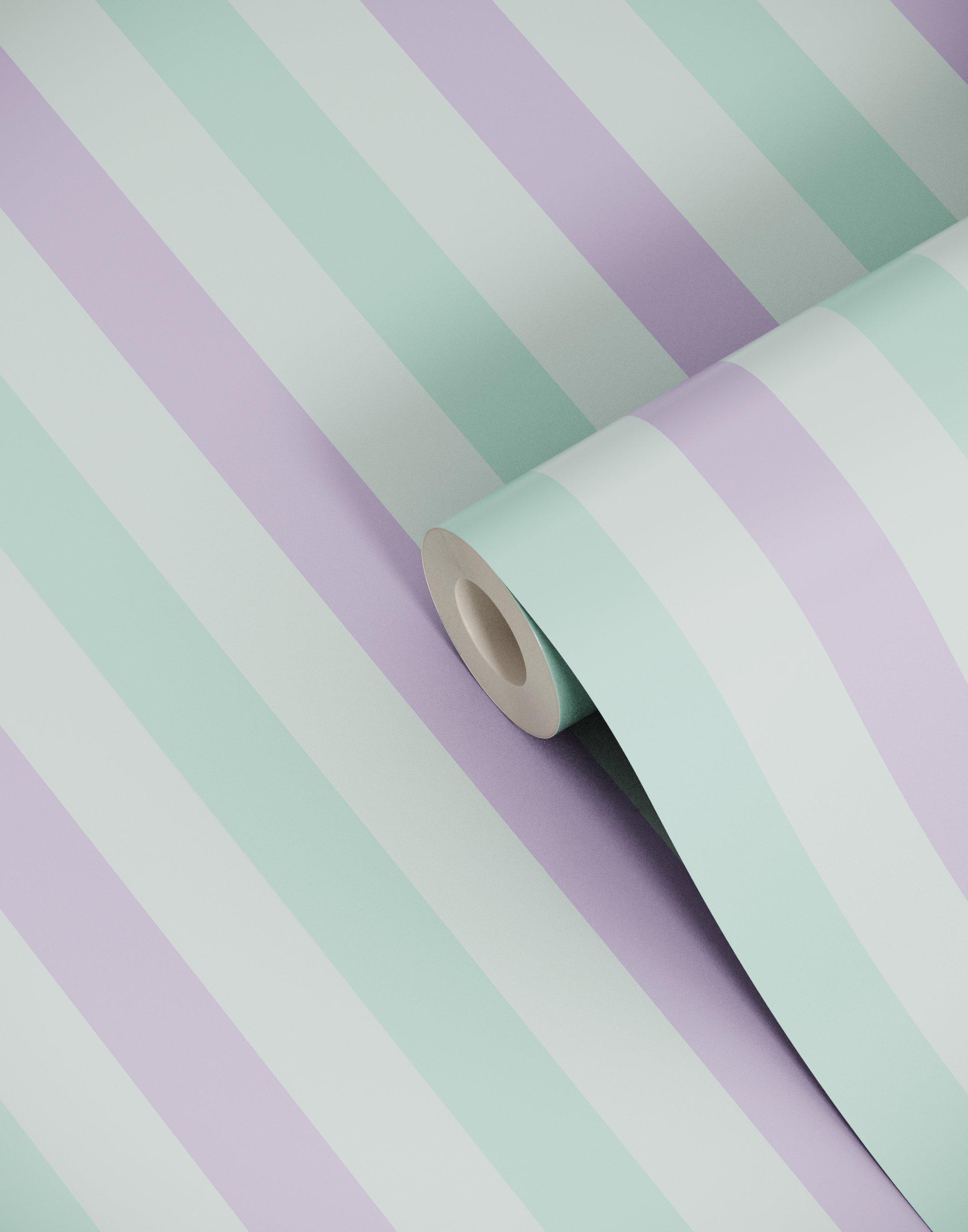Eco-Friendly Tricolour Ice Cream Stripe Pastel Wallpaper