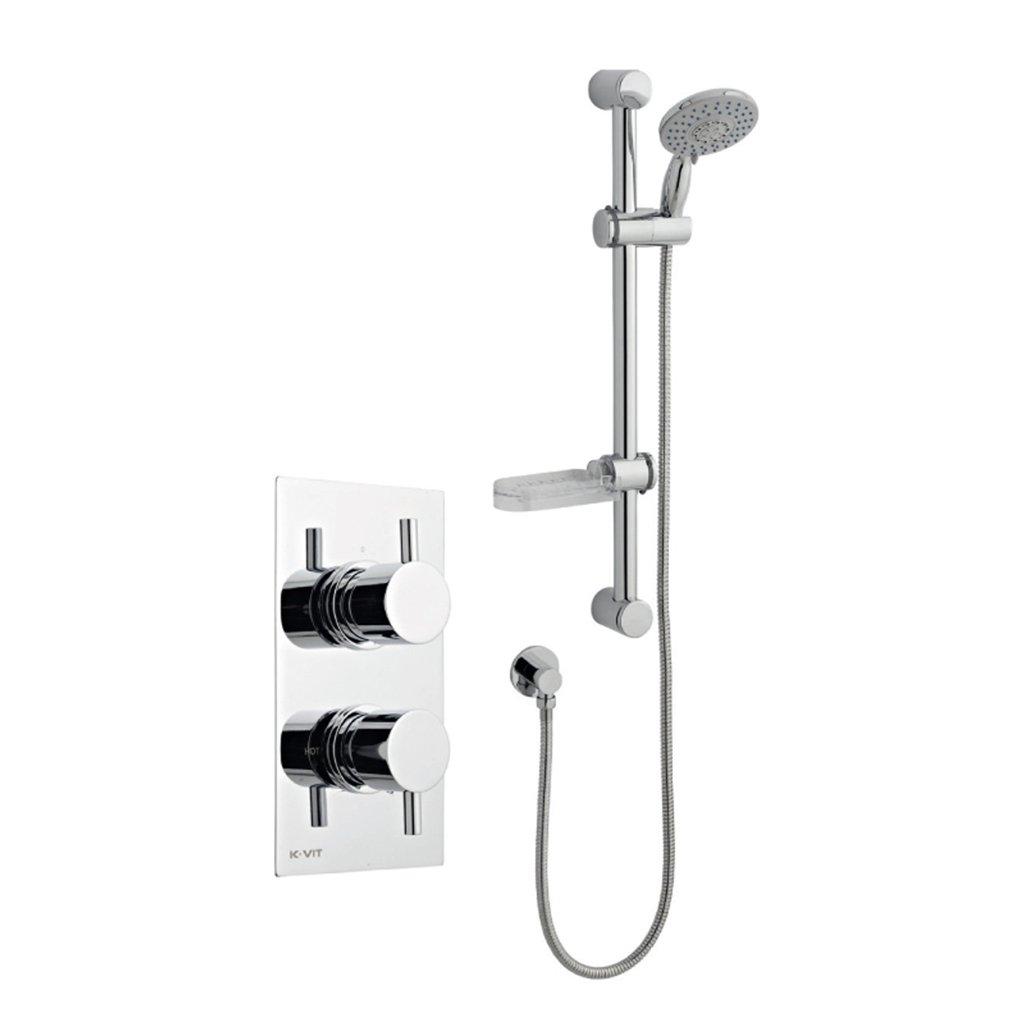 Chrome Concealed Mixer Shower with Adjustable Wall Hung Slide Rail Kit