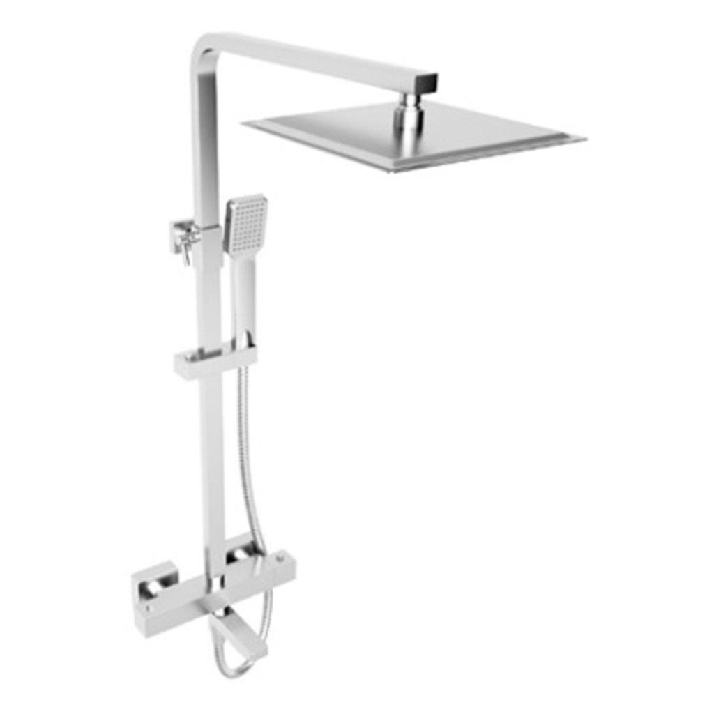 Chrome Mixer Shower with Drencher, Wall Hung Sliding Handset and Spout
