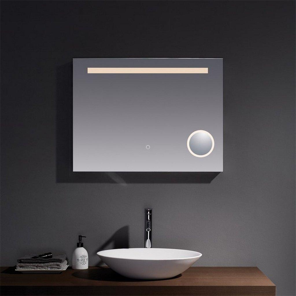 80cm Tall LED Bathroom Wall Mirror with Touch Sensor